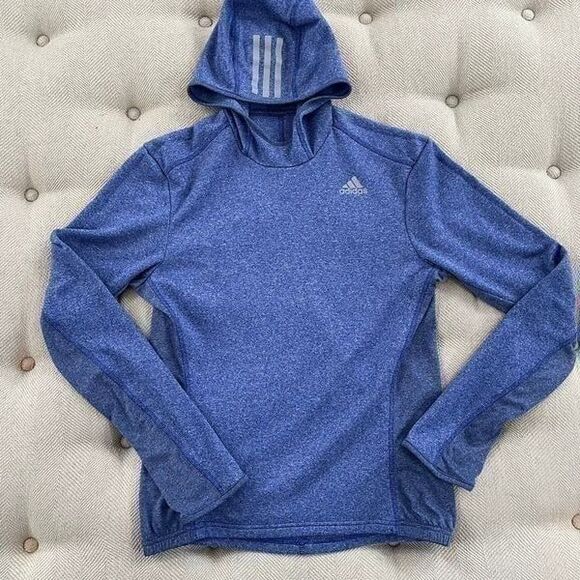 Adidas Running Climalite Pullover Hoodie Thumbholes S - Picture 4 of 7